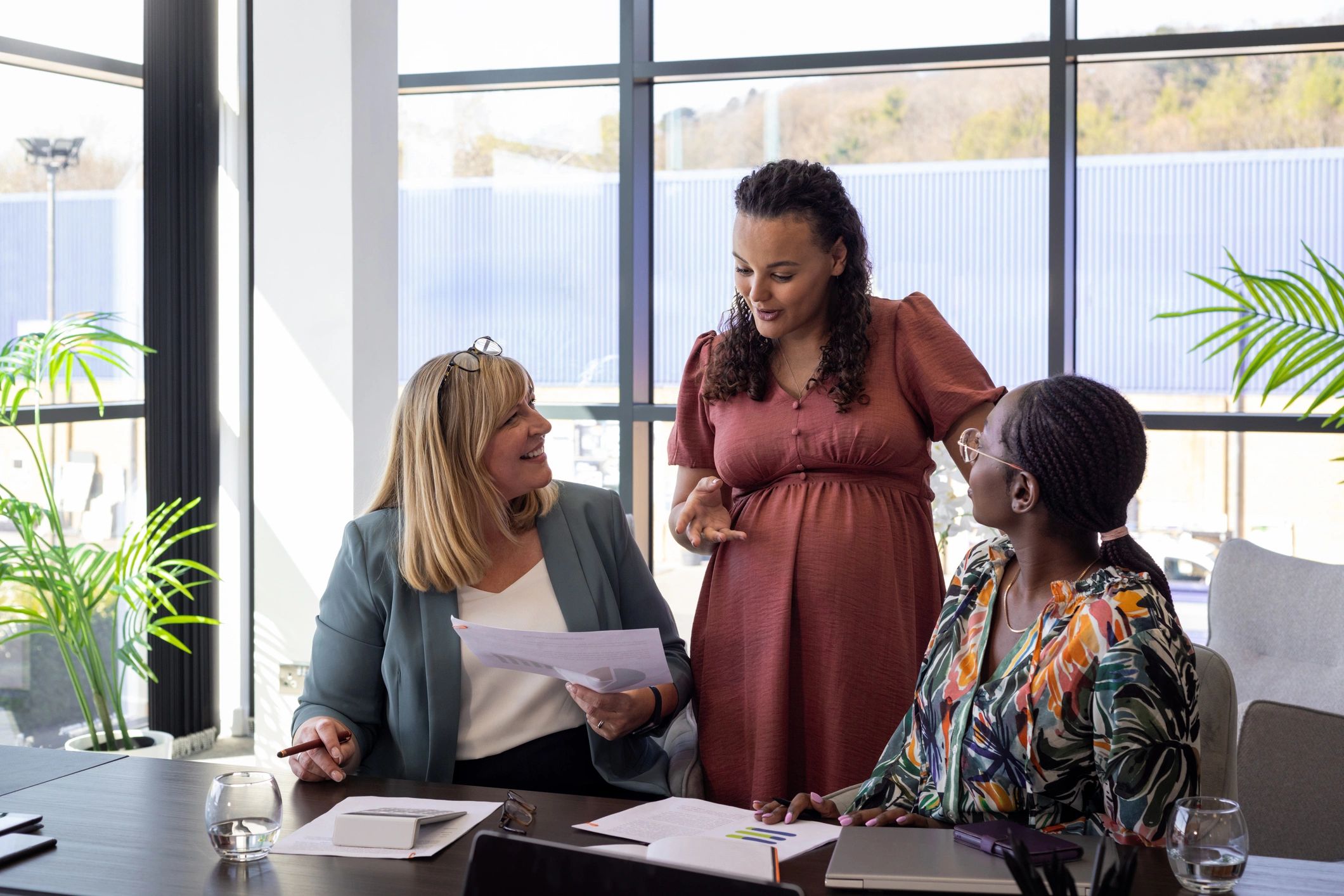 Business professionals collaborating in a meeting