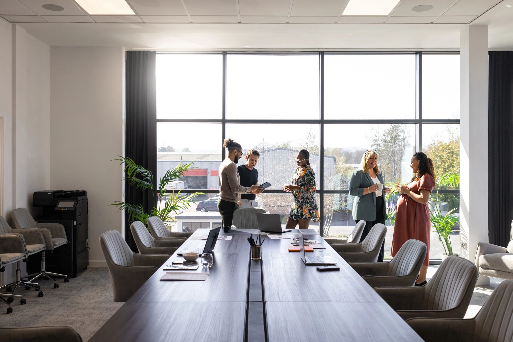 Business professionals collaborating during a workshop